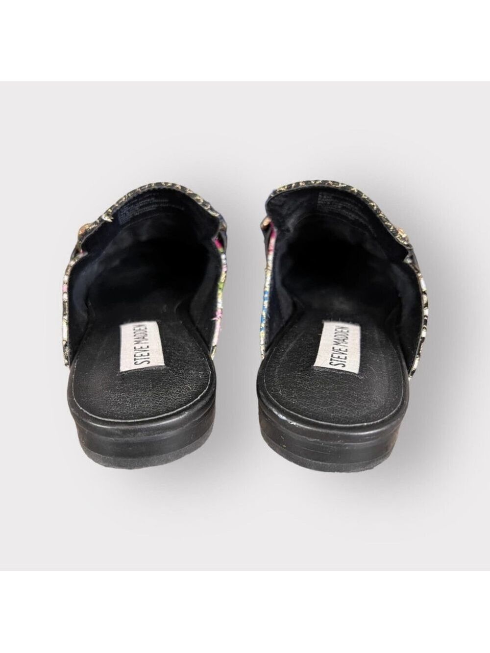 Steve Madden Womens 5.5 Kera Elephant Mules Embellished Flat Slip On Loafers - Picture 4 of 5